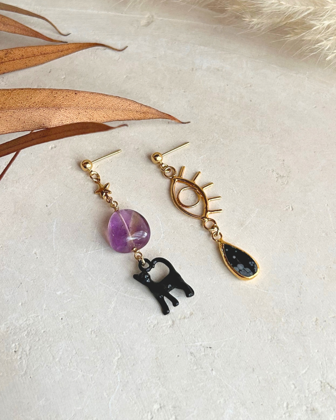 Aretes Corazón Felino